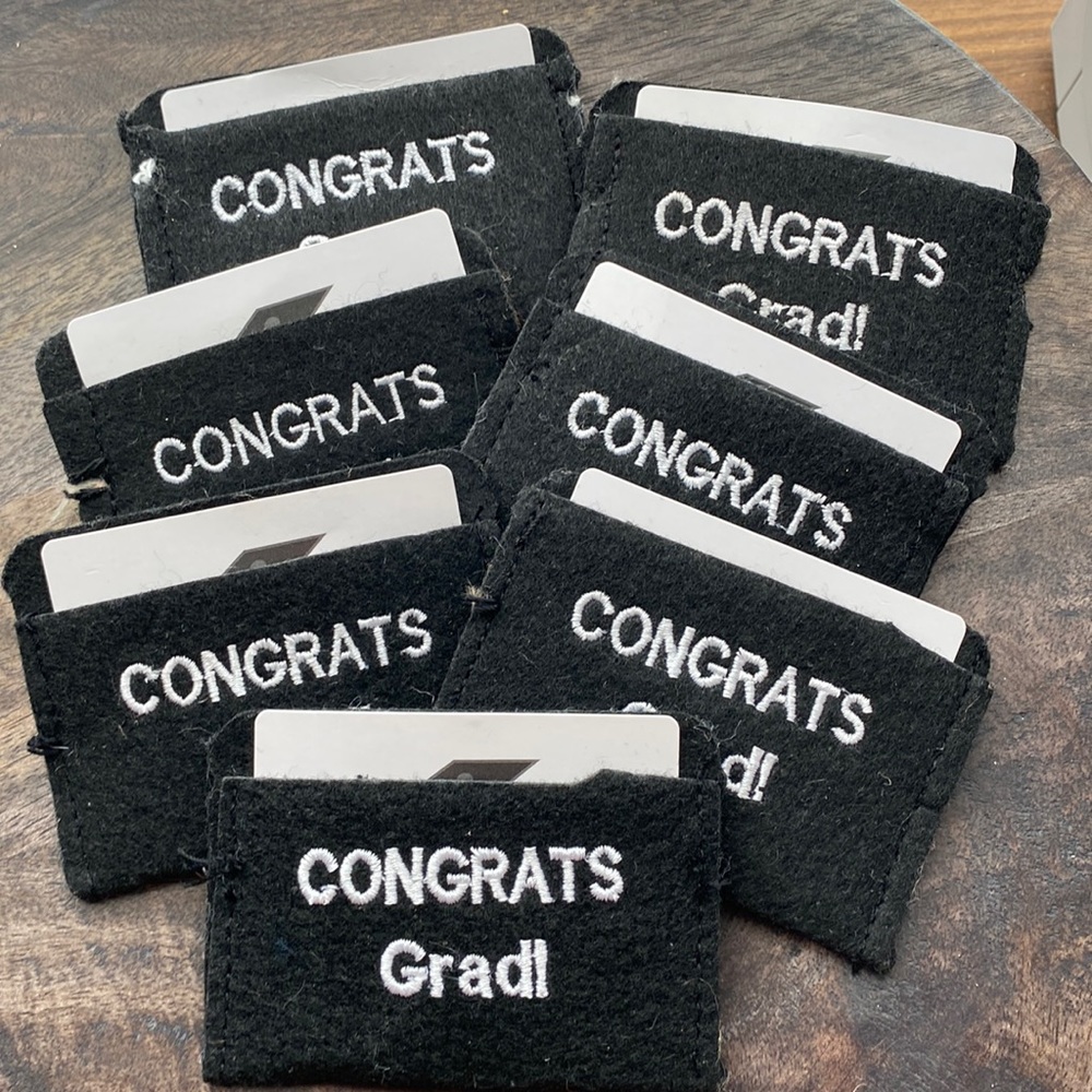 7 pc Congratulations graduate embroidered felt graduation gift card holder